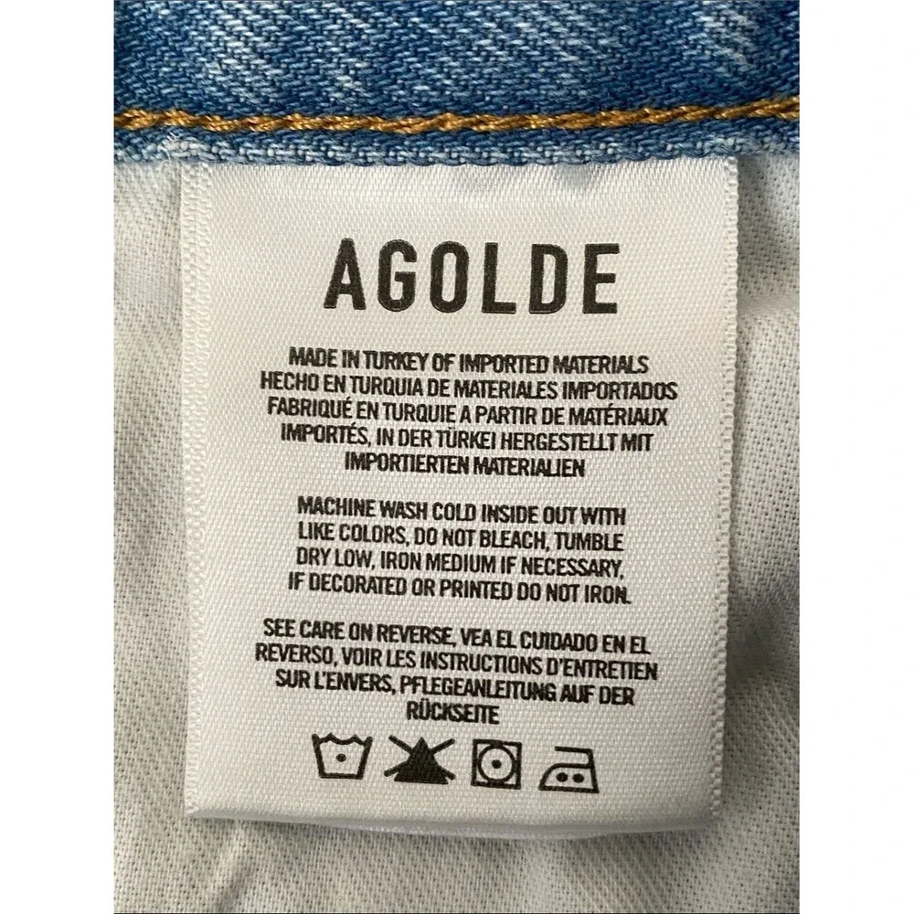 Agolde Light Blue Distressed Denim Cutoff Shorts Sz 29 Coastal Casual Chic